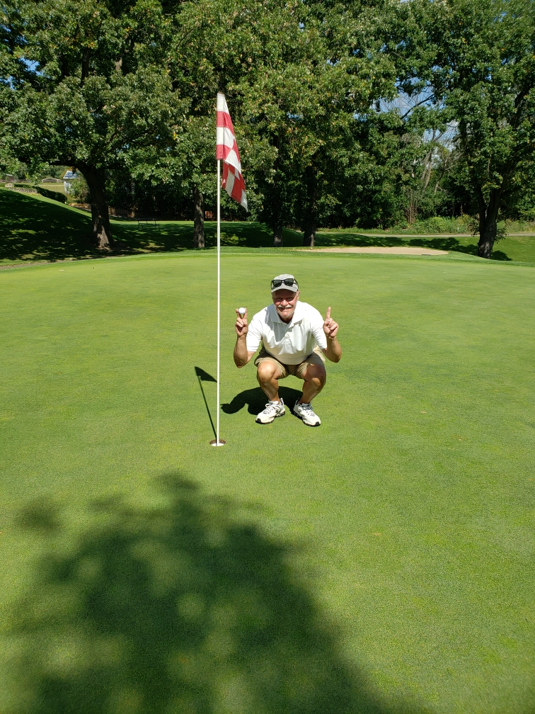 Jeff Koelmel hole in one 9/6/19, # 9 at Cannon Falls.